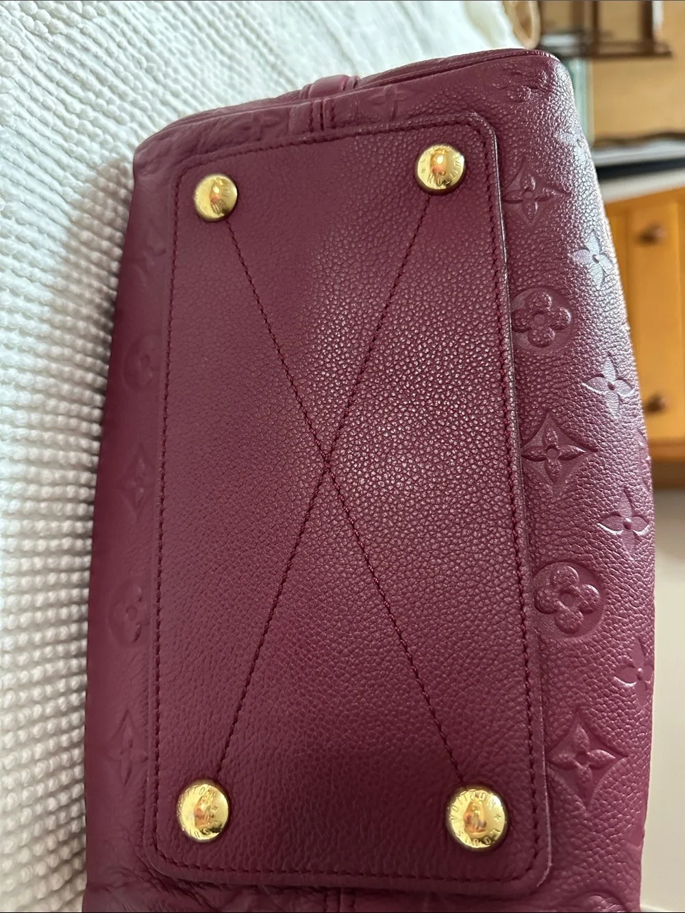 Louis Vuitton Burgundy Plum Monogram Speedy with Gold Hardware